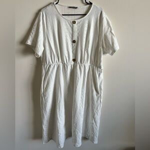 BloomChic White Eyelet Midi Dress